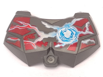 Large Figure Chest Armor Small with Chi and Dark Red (Wolf) Pattern, 98603pb006 Pearl Dark Gray U