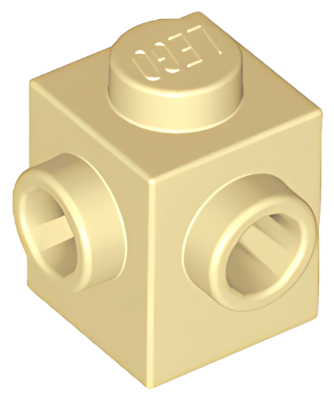 Деталь LEGO Brick, Modified 1 x 1 with Studs on 2 Sides, Adjacent 26604 Tan U