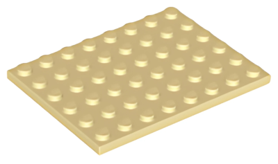 Деталь LEGO Plate 6 x 8 3036 Tan U