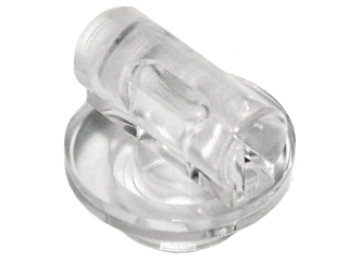 Plate, Round 1 x 1 with Bar Handle on Short Stem, 25893 Trans-Clear U