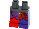 Hips and 1 Dark Purple Left Leg, 1 Red Right Leg with Tattered Red and Dark Purple Leggings and Boots Pattern, 970d30pb01  