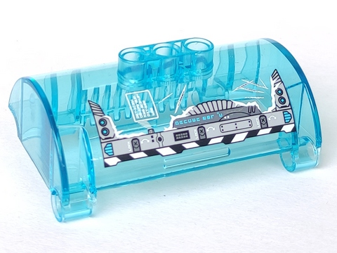 Cylinder Half 3 x 5 x 8 with Pin Holes with Scratches, Mechanical Frame and 'LOCK' Pattern (Sticker) - Set 44017, 15361pb004