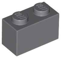 Brick 1 x 2, 3004 Dark Bluish Gray N