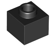 Brick, Modified 1 x 1 x 2/3 with Open Stud, 86996 Black N