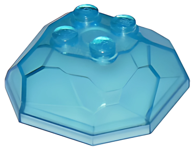 Деталь Lego Rock 4 x 4 Octagonal Boulder, Top 30293 (28686, 42284, 53527, 53933) Trans-Light Blue  U