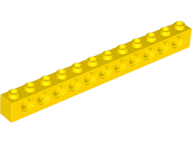 Technic, Brick 1 x 12 with Holes, 3895 Yellow N