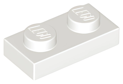 Деталь LEGO Plate 1 x 2 3023 White N
