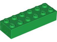 Brick 2 x 6, 2456 Green N