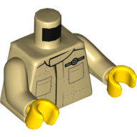 Торсик Lego Torso Torso Speed Champions Jumpsuit with Pockets and Morris Cooper Logo Pattern / Tan Arms / Yellow Hands 973pb3587c01