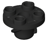 Plate, Round 2 x 2 Thin with Rotation Stem and Screw, 50407 Black U