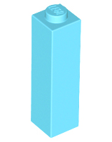 Деталь Lego Кубик Brick 1 x 1 x 3 14716 Medium Azure N