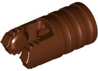 Hinge Cylinder 1 x 2 Locking with 2 Fingers, 7 Teeth and Axle Hole on Ends without Slots 57360 Reddish Brown N