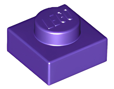 Деталь LEGO Plate 1 x 1 3024 (28554, 30008) Dark Purple U