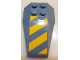Wedge 6 x 4 Triple Curved with Yellow and Sand Blue Danger Stripes Pattern (Sticker) - Set 70629, 43712pb067  