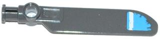 Technic Rotor Blade Small with Axle and Pin Connector End with White Stripe on Dark Azure Background Pattern on Bottom (Sticker) - Set 70129, 99012pb04 Dark Bluish Gray U