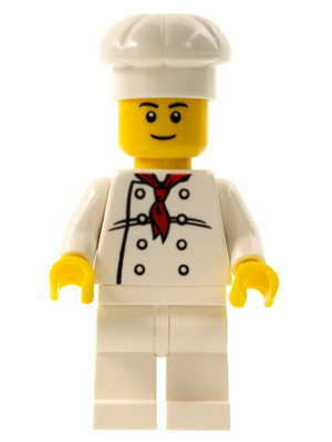 Минифигурка Lego Chef - White Torso with 8 Buttons, White Legs, Black Eyebrows chef017a