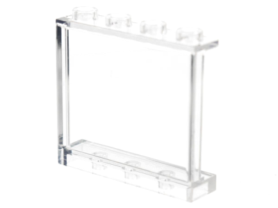 Panel 1 x 4 x 3 with Side Supports - Hollow Studs, 60581 Trans-Clear N