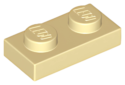 Деталь LEGO Plate 1 x 2 3023 Tan N