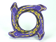 Ring 4 x 4 with 2 x 2 Hole and 4 Snake Head Ends and Yellow Scales Snake Pattern (Ninjago Spinner Crown), 98342pb02  