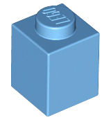 Brick 1 x 1, 3005 Medium Blue N