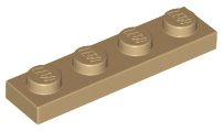 Plate 1 x 4, 3710 Dark Tan N