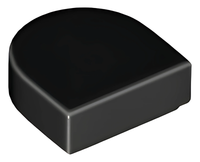 Деталь LEGO Lego Tile, Round 1 x 1 Half Circle Extended 24246 (6256435) Black  U