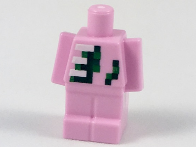 Small Body with Pixelated Black and Green Splotches and White Ribs Pattern, 35526pb02 Bright Pink U