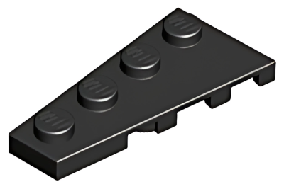 Деталь LEGO Wedge, Plate 4 x 2 Left 41770 (63333)  Black U