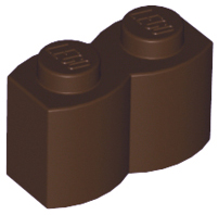 Brick, Modified 1 x 2 with Log Profile 30136 Dark Brown N
