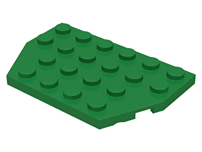 Деталь LEGO Wedge, Plate 4 x 6 Cut Corners 32059  Green U
