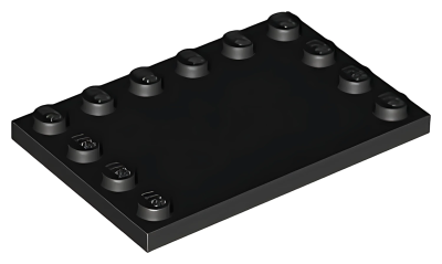 Деталь LEGO Lego Tile, Modified 4 x 6 with Studs on Edges 6180 Dark Black U