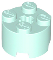 Brick, Round 2 x 2 with Axle Hole, 3941 Light Aqua U