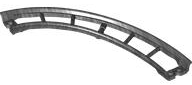 Train, Track Roller Coaster Curve, 90 degrees, 3 Bricks Elevation, 80566 Pearl Dark Gray N