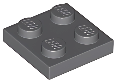 Деталь LEGO Plate 2 x 2 3022 (94148) Dark Bluish Gray U