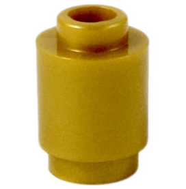 Brick, Round 1 x 1, 3062 Pearl Gold N