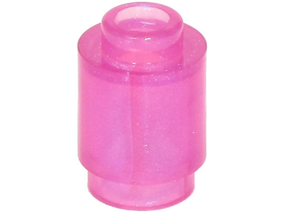 Brick, Round 1 x 1, 3062 Satin Trans-Dark Pink N