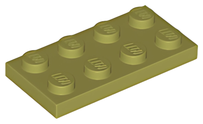 Деталь LEGO Plate 2 x 4 3020 Olive Green U