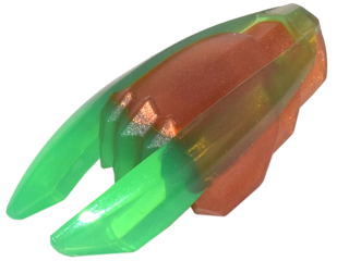 Minifigure, Weapon Ninjago Time Blade with Molded Trans-Green Claws and Blades Pattern, 28587pb01 Reddish Copper U