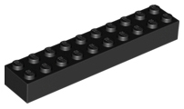 Brick 2 x 10, 3006 Black U