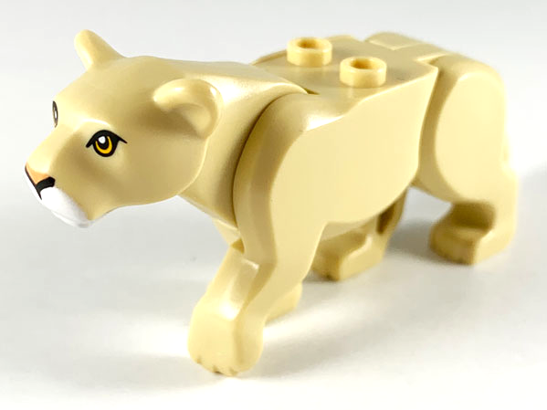 Горная львица Lego Cat, Large (Lioness) with Bright Light Orange Eyes, Bright Pink Nose and White Muzzle Pattern bb0787c01pb05