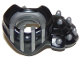 Minifigure Armor Breastplate with Shoulder Pad Left Spiked with Molded Flat Silver Face Bars, Scabbard, and Spikes Pattern, 36015pb01  