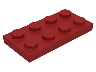 Деталь LEGO Plate 2 x 4 3020   Dark Red U