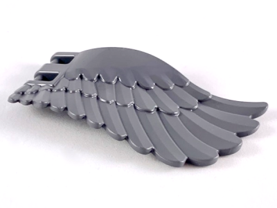 Wing 4 x 7 Right with Feathers and Bar Handles, 20312 Dark Bluish Gray U