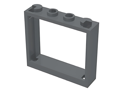 Деталь LEGO  Lego Window 1 x 4 x 3 - No Shutter Tabs 60594 Dark Bluish Gray U