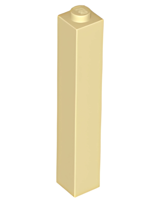 Деталь Lego Кубик Brick 1 x 1 x 5 - Solid Stud 2453b Tan N