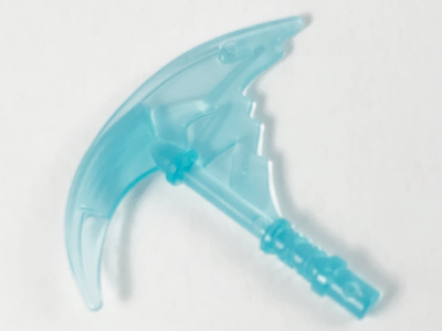 Minifigure, Weapon Sickle with Trailing Energy Effect, 73766c Trans-Light Blue U