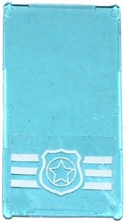 Glass for Window 1 x 4 x 6 with Police Badge on 3 White Stripes Pattern (Sticker) - Set 60069, 57895pb028 Trans-Light Blue U