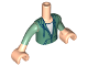 Torso Mini Doll Boy Sand Green Hooded Sweatshirt Pattern, Light Nougat Arms with Hands with Sand Green Sleeves, FTBpb007c01