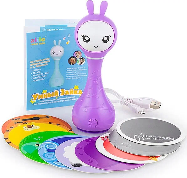 Интерактивная музыкальная игрушка Alilo Умный зайка R1 фиолетовый 60906