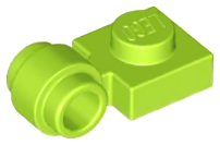 Plate, Modified 1 x 1 with Light Attachment - Thick Ring, 4081b Lime N